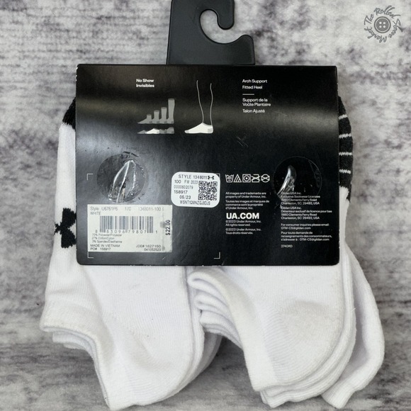 NWT Under Armour Performance Tech No Show Socks Youth 13.5K-4.5 White 6-Pack - Picture 4 of 5